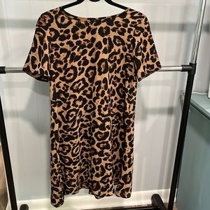 Shein Short Sleeve Cheetah Dress